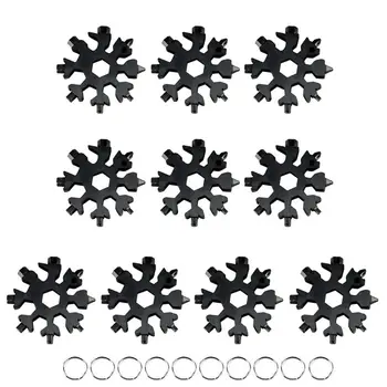 

10 Pack 18-in-1 Snowflake Multi-Tool,Stainless Steel Multitool Card N1HF
