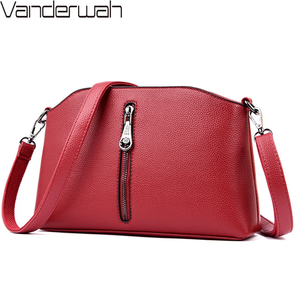 Женская кожаная сумка на молнии роскошная дизайнерская сумка-мессенджер в
