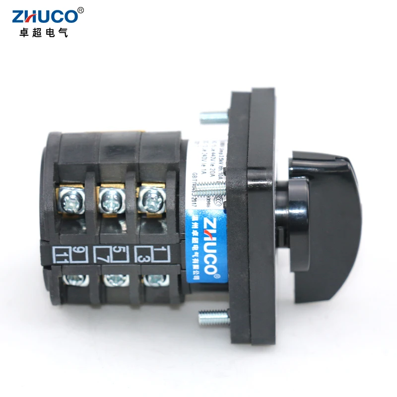 ZHUCO LW8D-10/YH3.3 10A 660V 4 위치 3 상 측정 전압계 변환 선택기 전환 캠 스위치