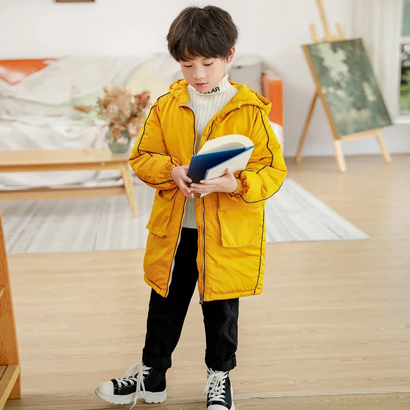 

CROAL CHERIE Fashion Girls Winter Coat Boys Outerwear Thickening Long Winter Jackets For Teenage Girls Parka Kids Clothing