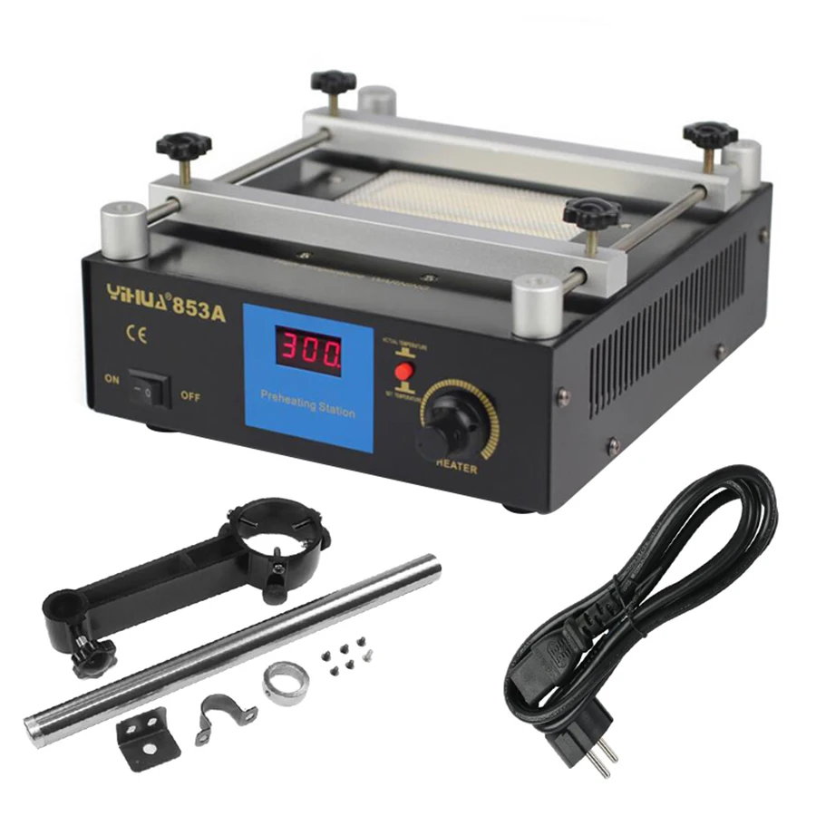 

853A 220v digital display preheating station soldering tin PCB preheater bga soldering station rework and desoldering tool