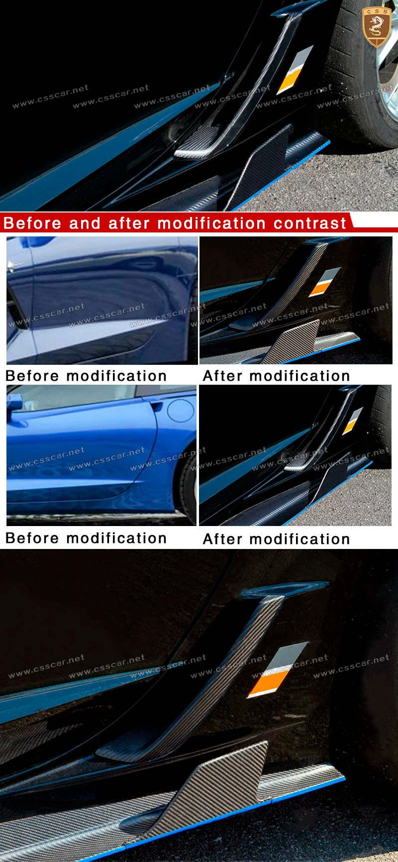Боковая крышка из углеродного волокна для Corvette C7 Body Kit автомобильный комплект для модификации автомобиля