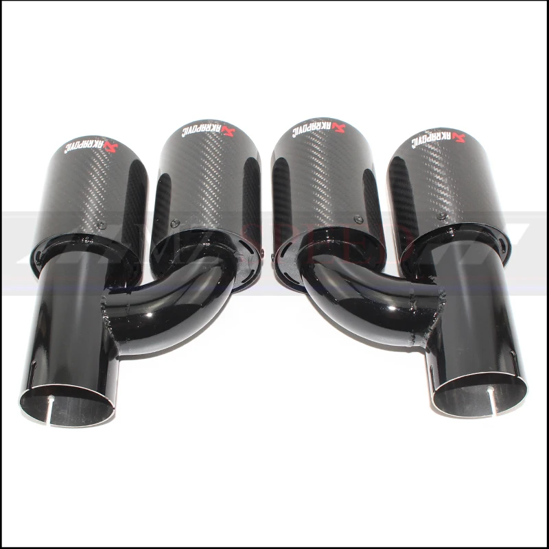 Автомобильная модификация AKRAPOVIC универсальная двойная глянцевая черная Автомобильная выхлопная труба для Audi