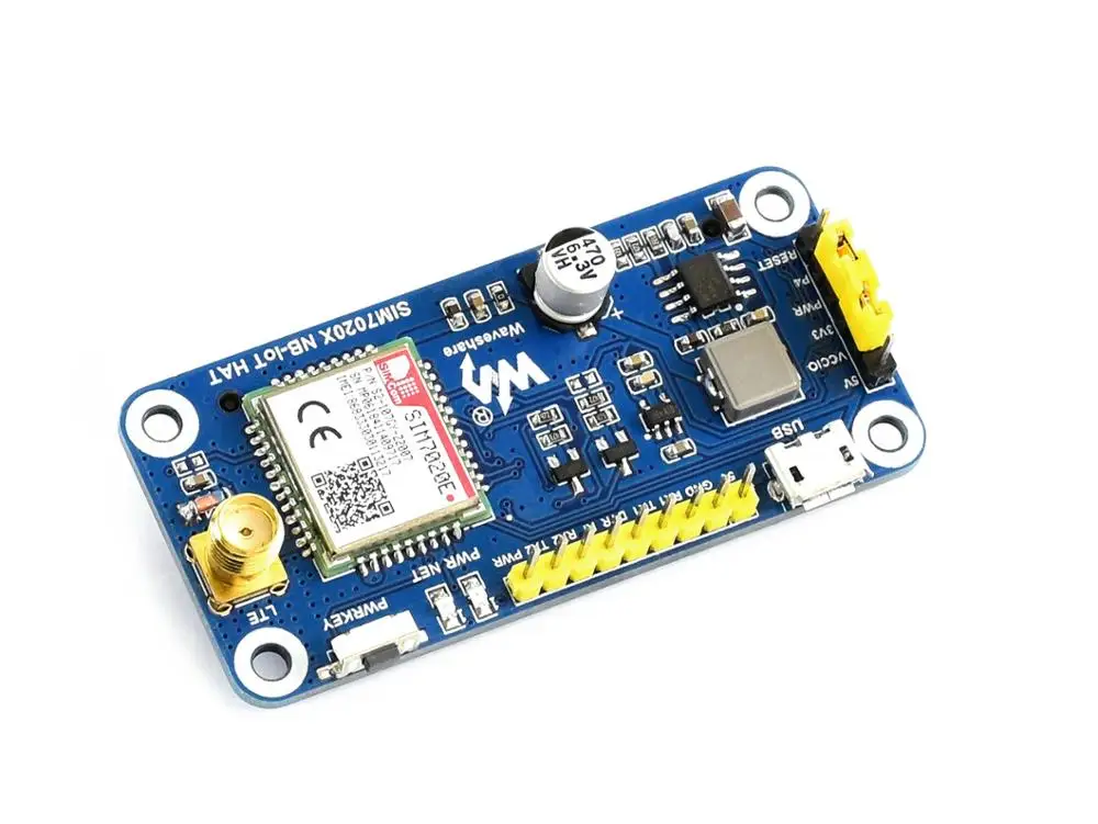 Шляпа Waveshare NB IoT для Raspberry Pi на базе SIM7020E B1/B3/B5/B8/B20/B28 поддерживает LWM2M/COAP/MQTT и т.