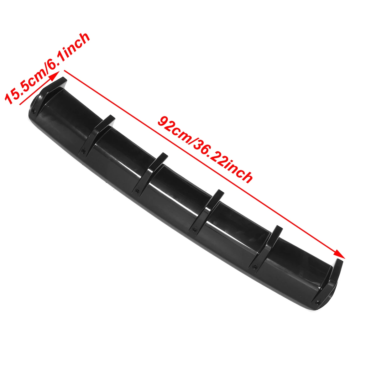 New Car-styling Gloss Black/Carbon Fiber Look 6 Fin Shark Universal Car Rear Bumper Lip Diffuser Kit Add-on Bumper Spoiler Lip