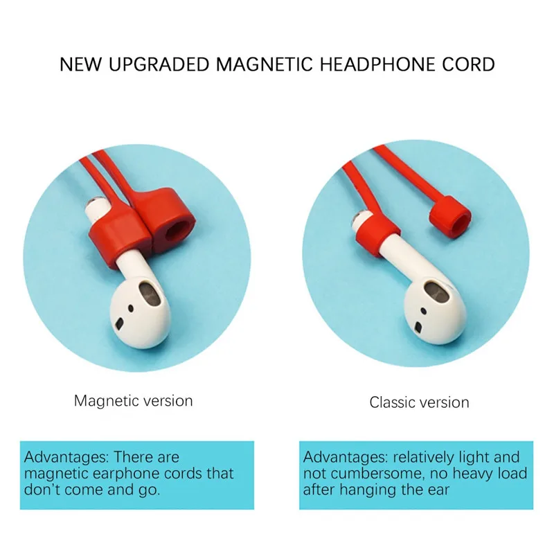 Анти-потерянный канат для AirPods Pro магнитный мягкий силикон анти-потерянный канат для AirPods ремешок спортивный анти-потерянный канат 30NOV6