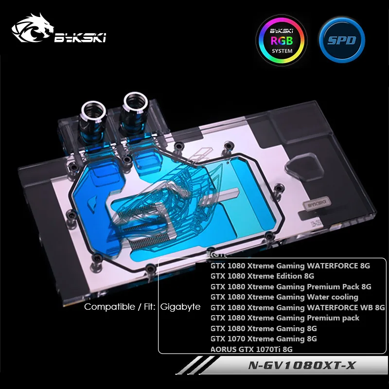 Водяной блок Bykski для Gigabyte GTX1080/1070 XTREME GAMING AORUS GTX 1070TI 8G медный ридиатор с водяным