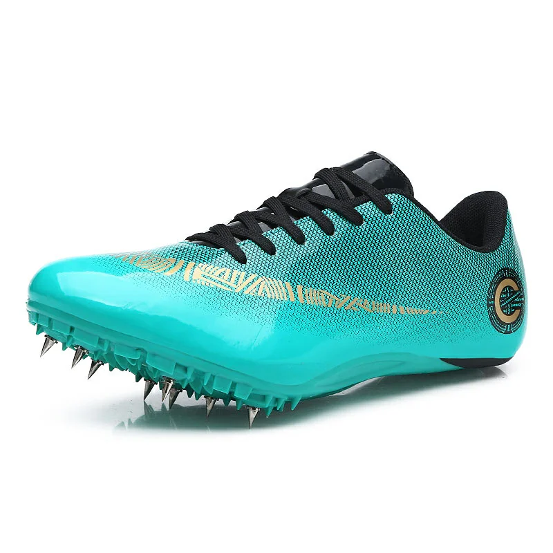 

Green Blue Gym Shoes Men Track & Field Shoes Light Run Trainers Male Spikes Sneakers Unisex Racing Sport Shoes 35-45