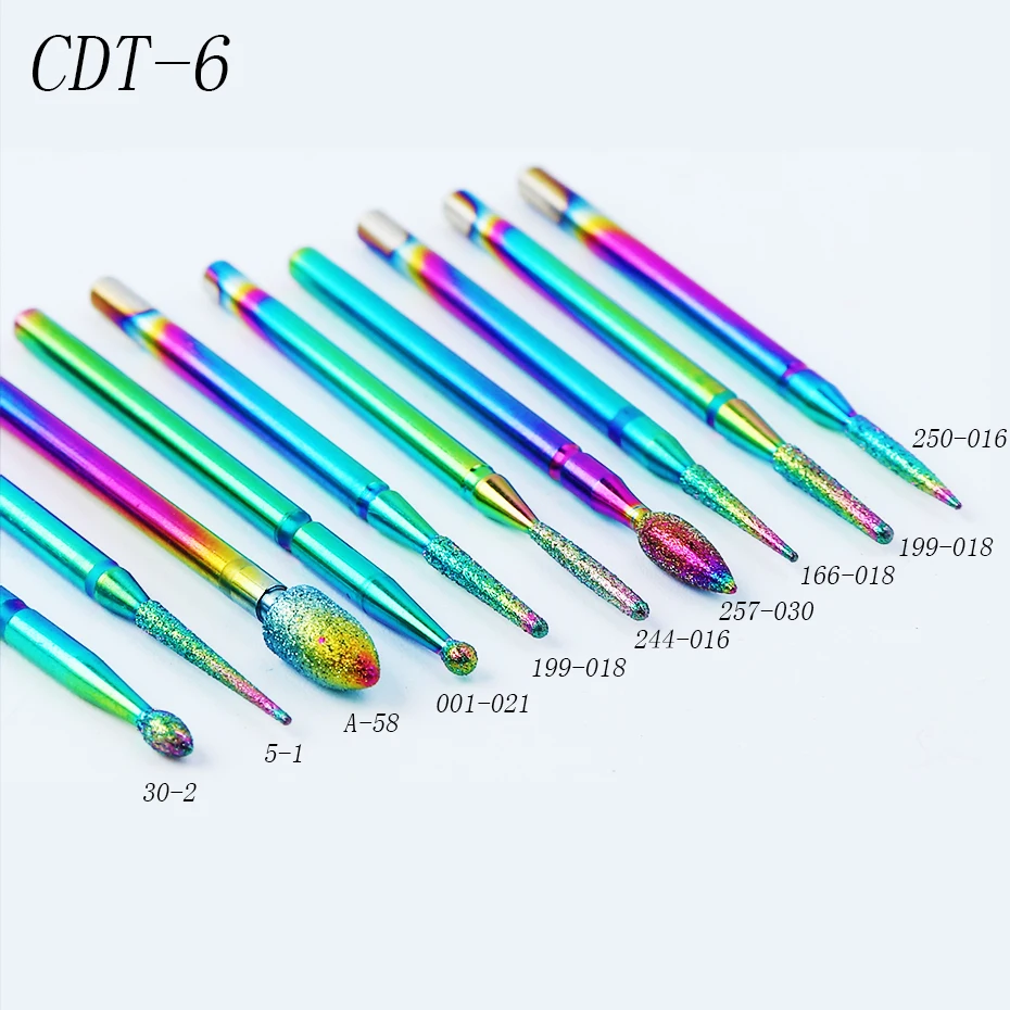 1 шт. сверла для ногтей, алмазные фрезы для ногтей, кутикулы хамелеон, фрезы для маникюра, педикюра, LE1514-2