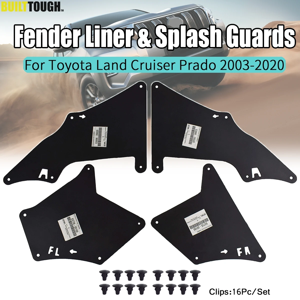 Для Toyota Land Cruiser Prado 03-20 Брызговики крыло вкладыши щит уплотнение 5373535150 5373635150 5388635020