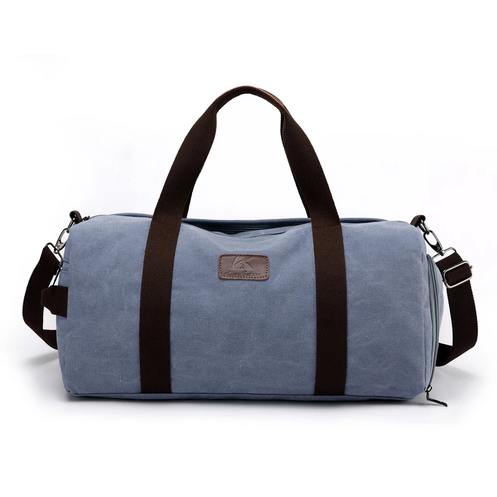 Синий Quality Duffle Bag Unisex Large Travel Bags Fashion Canvas Luggage Bag with Shoe Pouch Multifunctional Business Travel Bags - Цвет: Синий