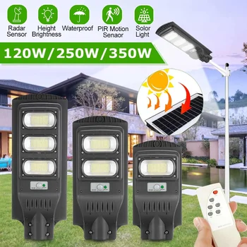 

33000LM Solar Street Light 120W 250W 350W Black Grey Remote Control Outdoor High-brightness Redar Motion Sensor IP65 Wall Lamp