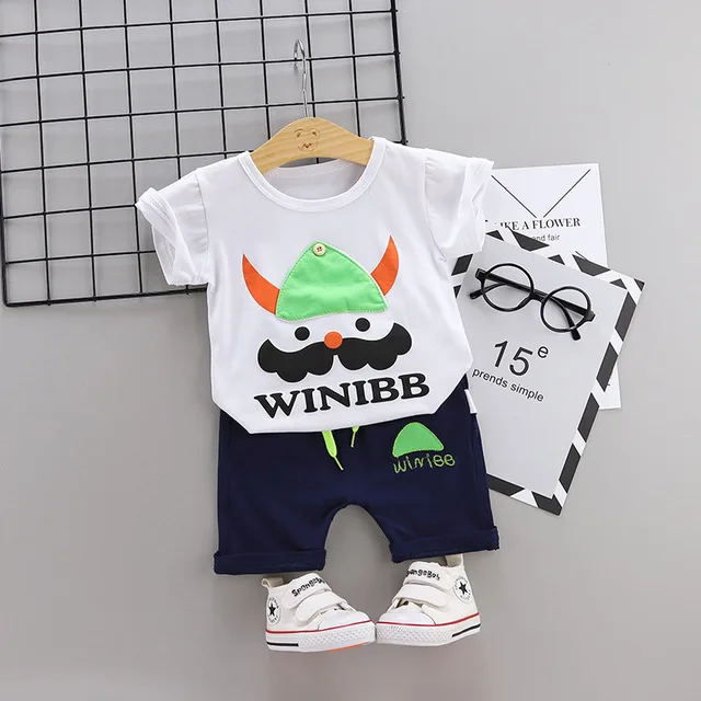 Moustache-white Милый комплект для маленького мальчика 3-36 месяцев, одежда для новорожденного новорожденный мальчик младенец, модная верхняя одежда, костюм, футболка+ штаны, костюм, одежда для маленького мальчика - Цвет: Moustache-white