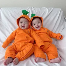 Детский комбинезон; милый комбинезон с морковкой для мальчиков и девочек; Детский комбинезон; Пижама для малышей; комбинезон с капюшоном и рисунком для новорожденных детей