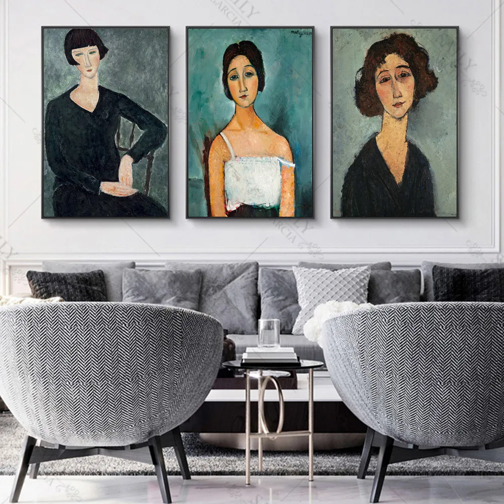 Картины на холсте Amedeo Modigliani Christina винтажные постеры и принты Портрет женщины