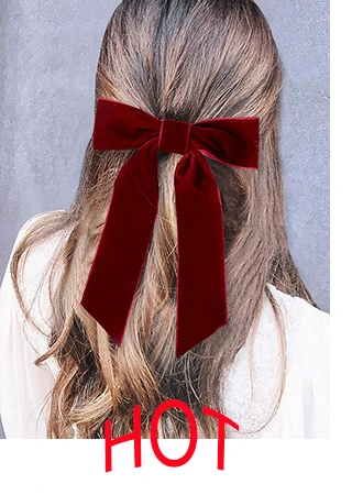 hair barrettes for adults New Soft Solid Color Bow Barrette Big Size Vintage Bowknot Hair Clips Fashion Temperament Hairpin Headwear Hair Accessory hair bow for ladies