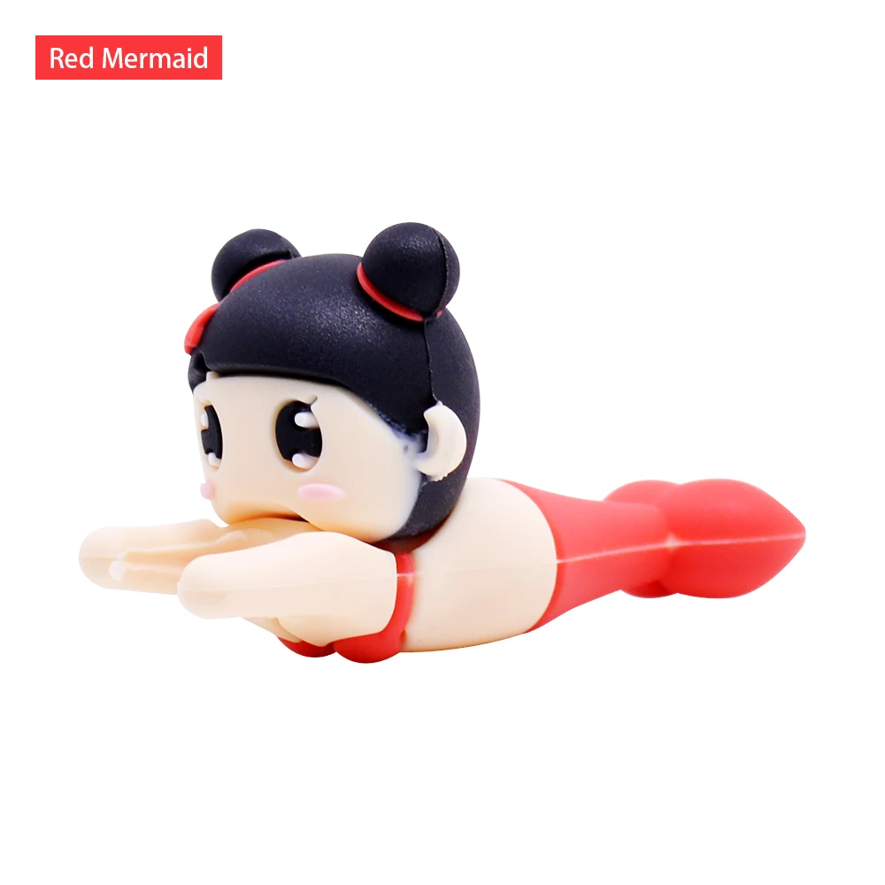 Red Mermaid 1 шт. мультяшный кабель укусы протектор для usb-кабель для iphone приятелей милый кабель OrganizerSuperhero Русалка держатель для телефона аксессуар - Цвет: Red Mermaid