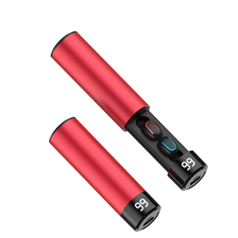 TWS беспроводные наушники Bluetooth 5,0 3D стерео IPX5 водонепроницаемые сенсорные Bluetooth спортивные наушники powebank 3500 мАч - Цвет: Красный