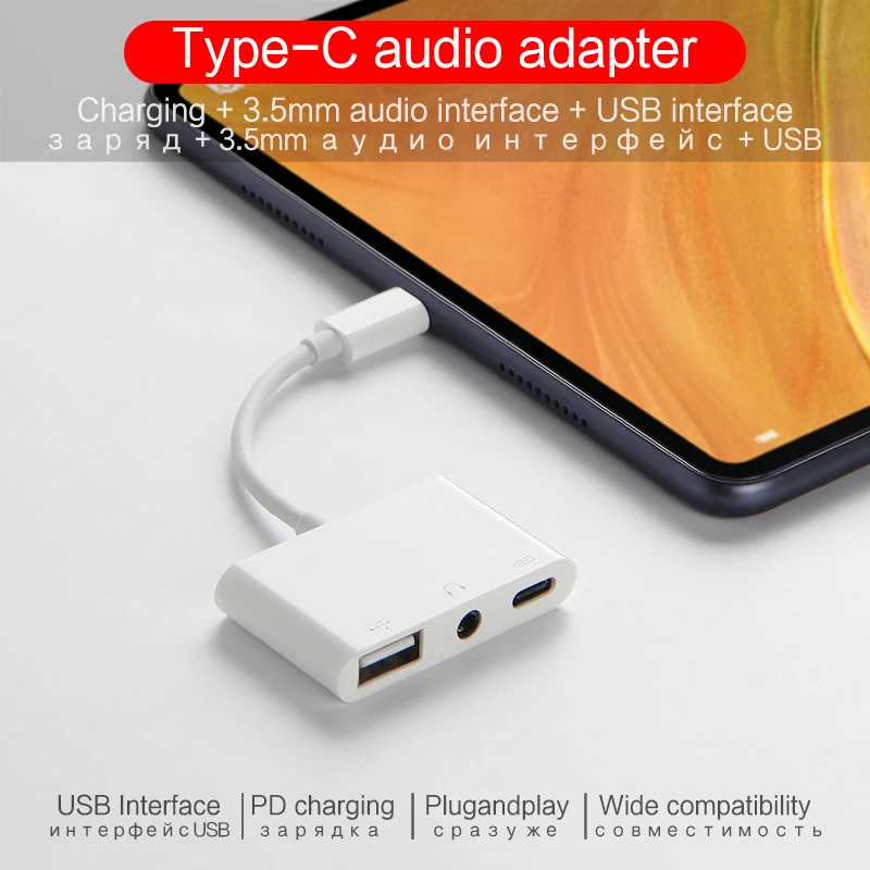 Usb Charge 3.5mm Aux Headphones Adapter 