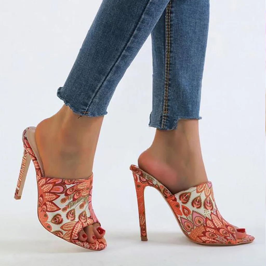 

2020 Summer Fashion Sexy Lady Party Sandals Fish Mouth Open Toe Square Heels Fashion Lady Sandals Stiletto Ladies Slippers