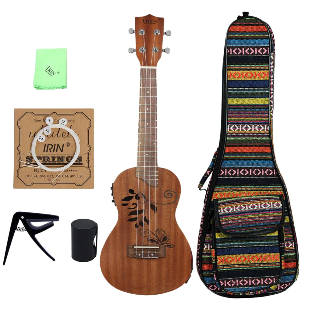 

24 Inch Acoustic Electric Ukulele Guitar 4 String Uke Display with LCD tuner for Beginner Guitarist