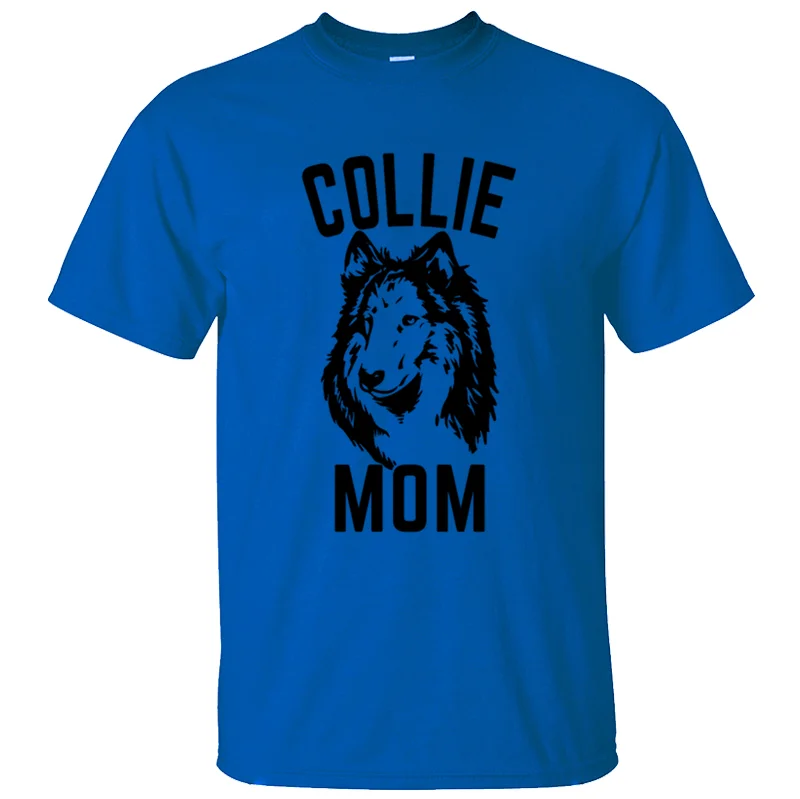 Забавная комическая футболка Collie Mom, Мужская одноцветная Футболка, большой размер S~ 5xl, Мужская футболка, интересный Сумасшедший хип-хоп Топ, крутой - Цвет: Men-Blue