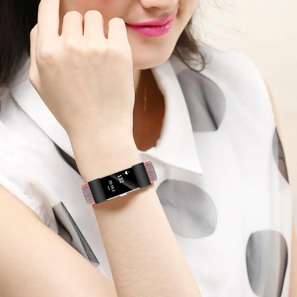 Joyozy дышащий тканый ремешок заменяет мужской Т-образный ремешок для Fitbit Charge 2 полосы женский мужской фитнес-трекер для Fitbit charge2
