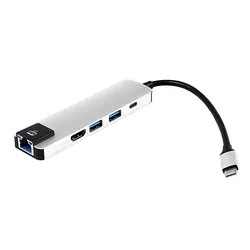 5 в 1 Usb type C концентратор Hdmi 4K Usb C концентратор к Gigabit Ethernet Rj45 Lan адаптер для Macbook Pro Thunderbolt 3 Usb-C зарядное устройство Порт Si