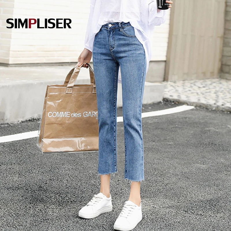 Ripped Jeans Women Ankle Length Capri Pants High Stretch Denim Blue Black Grey Trousers Femme Pantalon Big Sizes 32 Mom Jeans Ripped Jeans Women Ankle Length Capri Pants High Stretch Denim Blue Black Grey Trousers Femme Pantalon Big Sizes 32 Mom Jeans