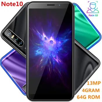 

Note 10 smartphones 4G RAM 64G ROM quad core 13MP big screen 18:9 celulares Face ID unlocked WCDMA Android mobile phones