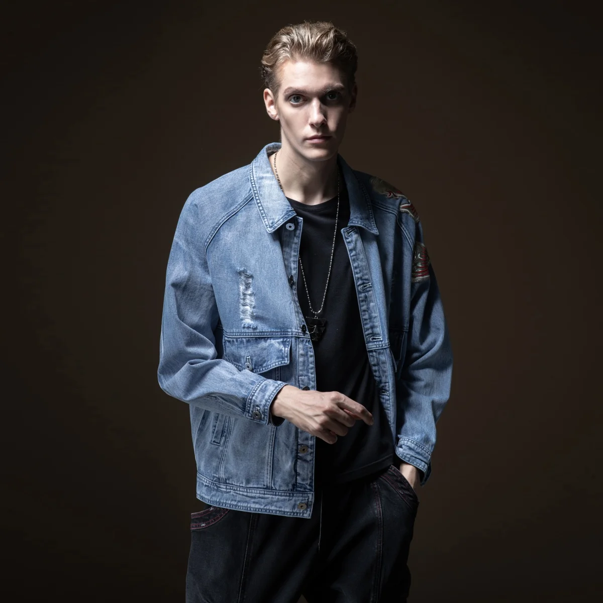 Casaco Masculino настоящий Pinli продукт, сделанный осенью года, новая мужская одежда с отверстиями, вышитая куртка, пальто, восстанавливающая древние пути B193204054