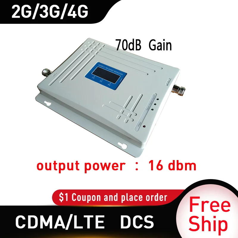 Ретранслятор Сигнала CDMA DCS LTE 4G 800/1800 МГц диапазон 20/2600 GSM усилитель 70 дБ Усилитель