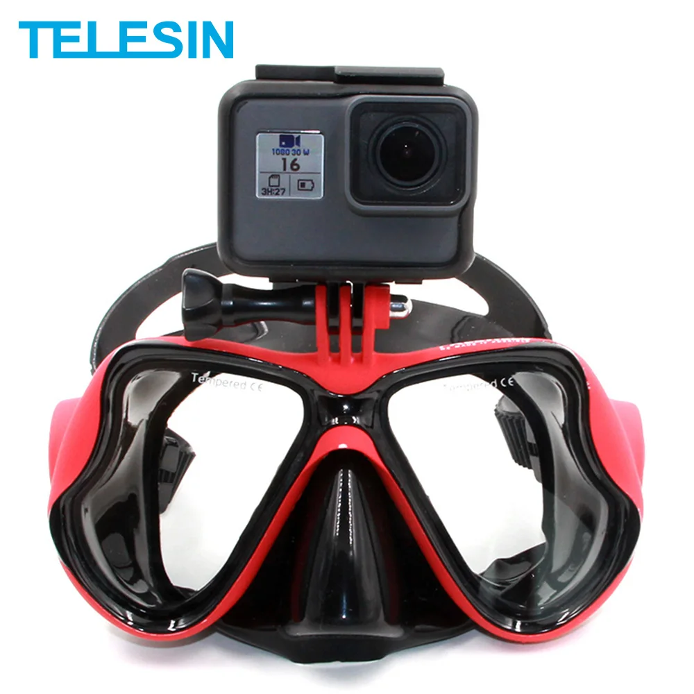 TELESIN маска для подводного плавания акваланга Сноркелинга плавательные очки GoPro