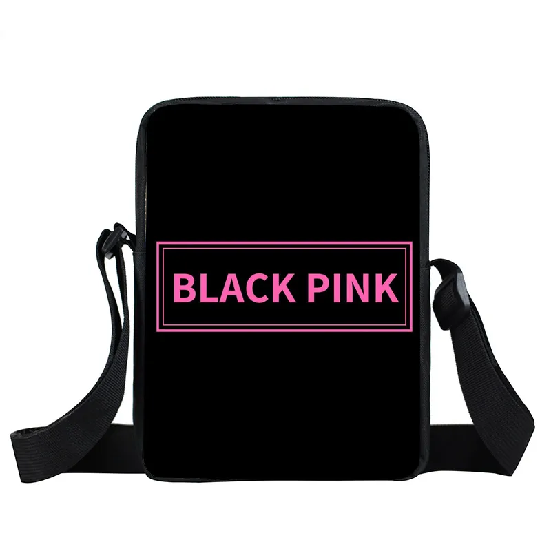 xkbBlackpink19 K-pop черная розовая мини сумка-мессенджер женская модная сумка TXT Twice для мальчиков и девочек сумки через плечо Kpop Boy с Luv женская сумка через плечо - Цвет: xkbBlackpink19