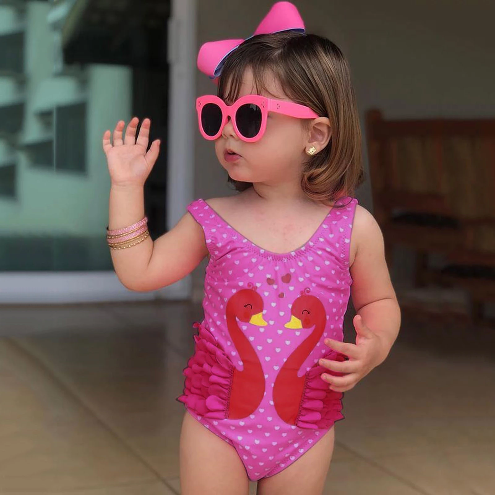 Gebeurt Chemie Wanneer Baby Bikini Peuter Meisjes Badmode Nieuwe Zomer Baby Zwaan Golf Punt Een  Stuk Badpak Beachwear Badpakken|Zwemkleding| - AliExpress