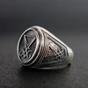 Gothic Lucifer Satan Signet Rings Punk Stainless Steel Seal Rings Men and Women Pagan Jewelry Gift ► Photo 2/4