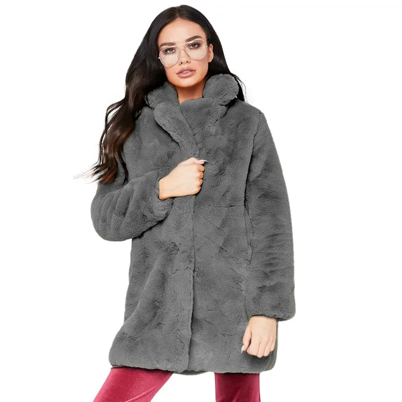 Розовая длинная куртка с плюшевым мишкой, пальто для женщин, зима, толстая теплая верхняя одежда большого размера, пальто для женщин, пальто из искусственного меха овечьей шерсти O15