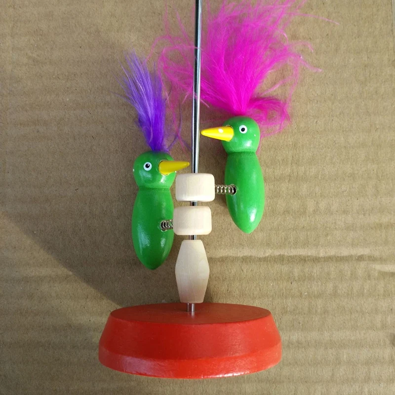 Colored double birds 4 вида деревянных наборов дятел Обучающие игрушки разных цветов Забавные милые высококачественные гравитационные игрушки для защиты окружающей среды - Цвет: Colored double birds