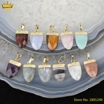 

5Pcs/Lot Natural White Quartz Crystal Arrow Head Pendant Necklace For Women Arrow Stone Charms For Jewelry DIY Making HS-80KBI