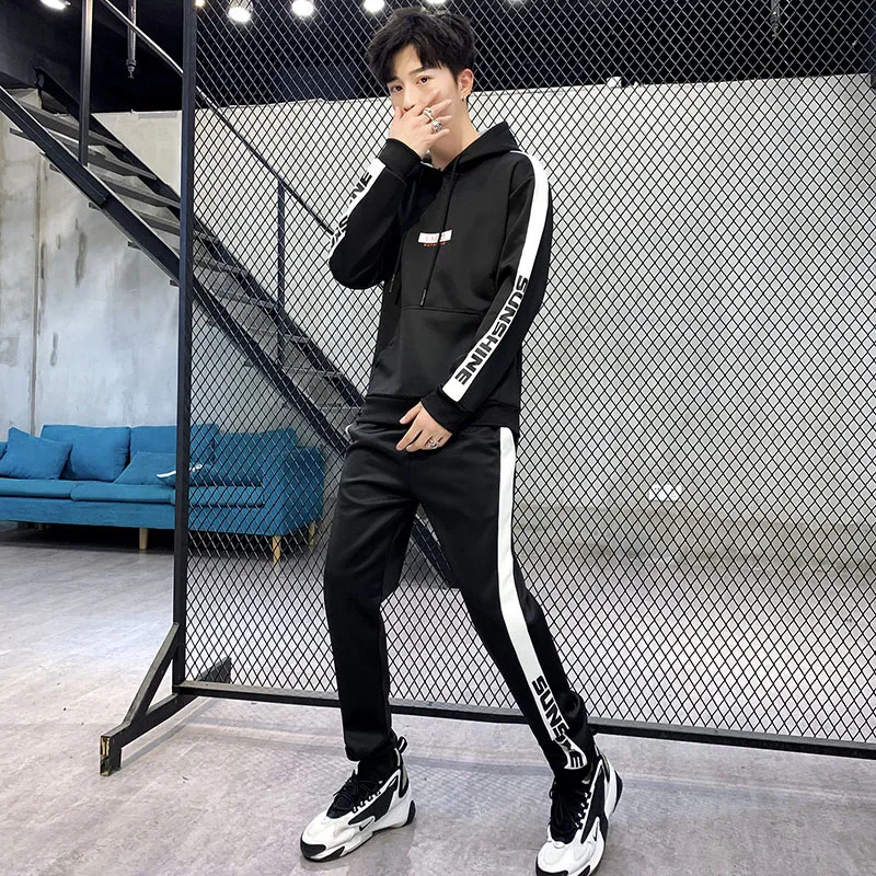 

Sports Set Men's Autumn Hooded Spring And Autumn Korean-style Trend 2019 New Style Men Casual Sweatshirt