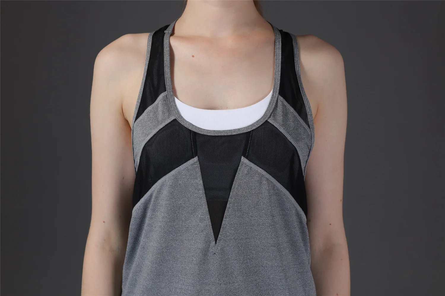 Mesh stitching s vest T-sleeveless quick-drying fitness vest solid color casual lady smock breathable vest Gym Shirt vests