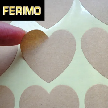 

102pcs Heart Shaped Blank Kraft Paper Stickers Seal Labels Gift Lables Stickers Gift Wrapping DIY Wedding Party Decoration