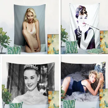 

Audrey Hepburn Marilyn Monroe sexy girl flag banner movie poster tapestry Hanging painting wall hanging Bar cafe home decor C