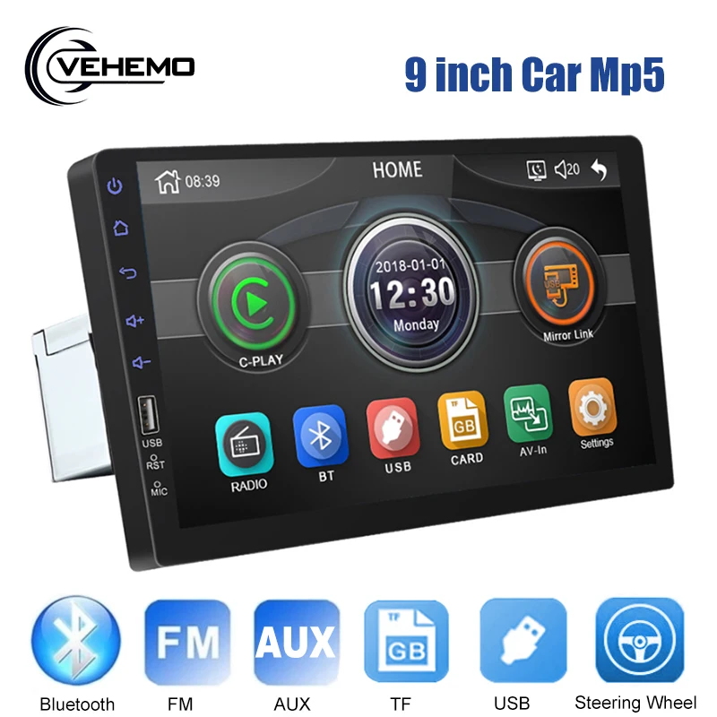 

9inch MP5 Player Support TF Card Radio Auto MP5 Player 1DIN Automotive Bluetooth/FM/USB/AUX/TF Car MP5 Player