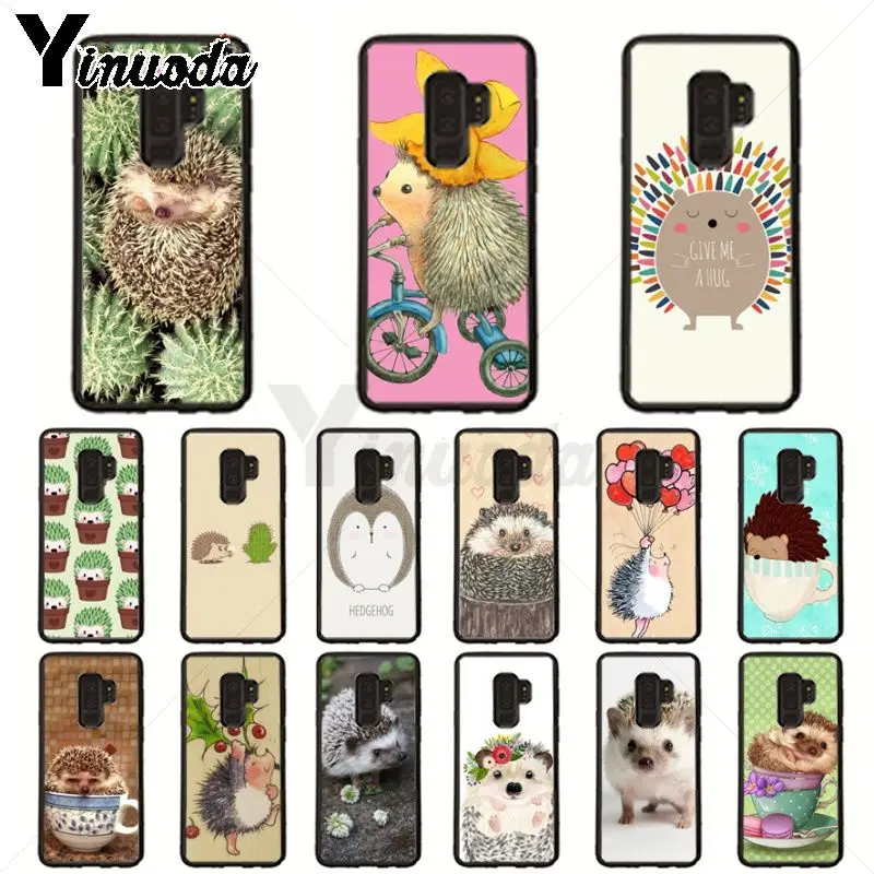 Hedgehog Naik Sepeda Lucu Di Cangkir Teh Hewan Seni Phone Case untuk Samsung Galaxy S10plus S9 Plus S8plus S10E A50 A70 a10 Ponsel