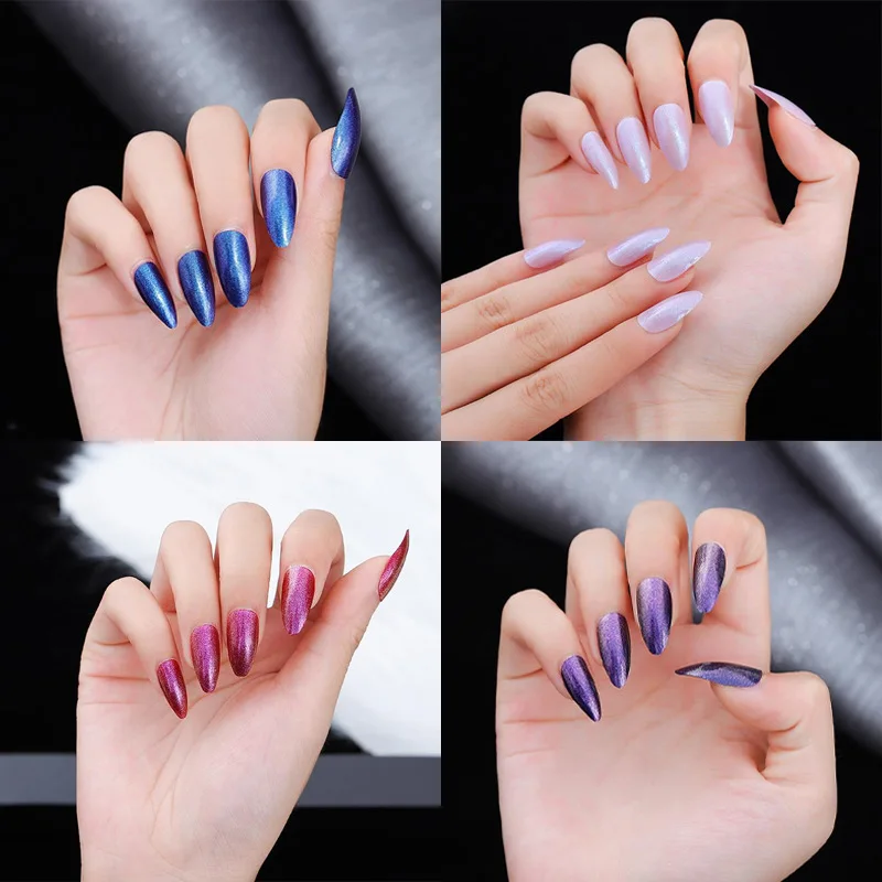 

Fake Nails Art Tips Press False with Glue Coffin Stick Designs Clear Display Set Full Cover Box Artificial Detachable Short Kiss