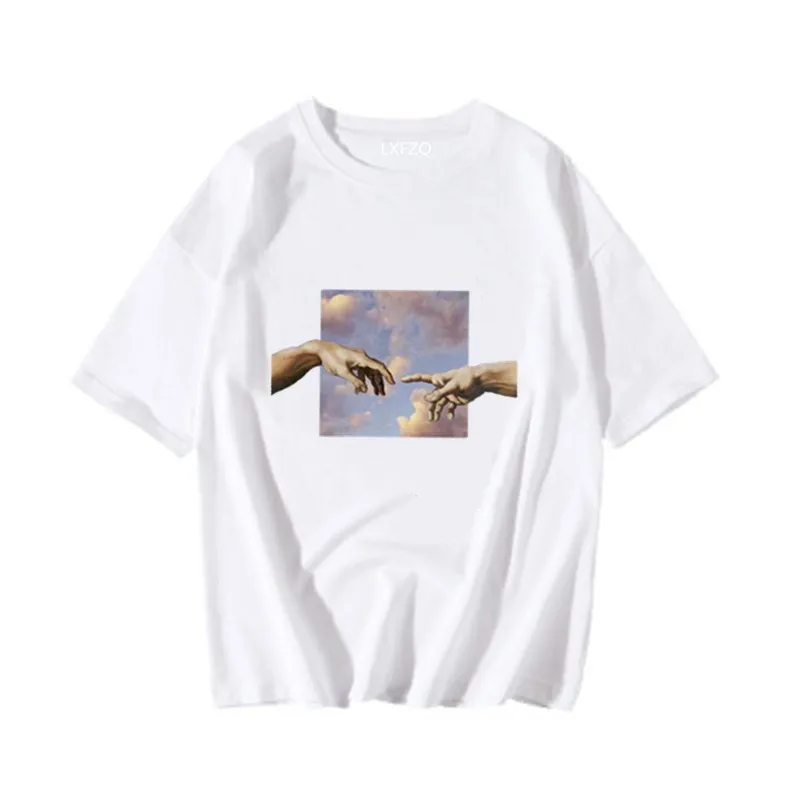 Women T Shirts Michelangelo Print Tshirt Streetwear Tops Female T-shirts Oversized Short Sleeve Tee Shirt Harajuku Woman T-shirt
