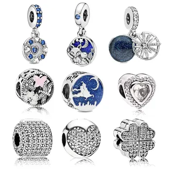 

LByzHan 925 Sterling Silver Heart of the Ocean Series Beads Charms Fit Original 3mm Bracelet&Bangle Women Fashion Jewelry