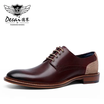 

DESAI China Factory Mens Derby Wedding Gentleman Brogue Casual Black Leather Shoe Shoes For Men
