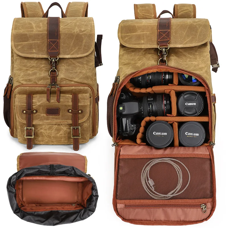 New Batik Canvas Bag for Camera Waterproof DSLR Cameras Backpack Liner Lens Case Large Photo Nikon Canon Sony Olympus |